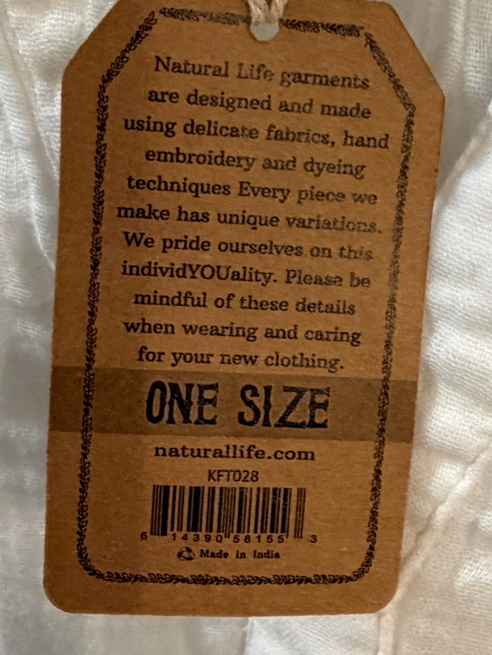 NWT ✨ NATURAL LIFE White Lightweight Gauze Tunic - one size - Picture 9 of 9